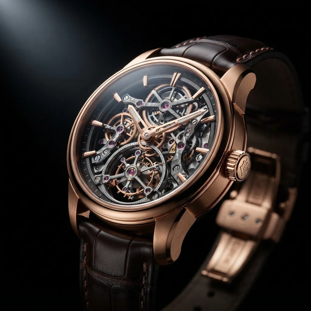 Corona Skeleton Tourbillon, Skeleton tourbillon, 40 mm rose gold