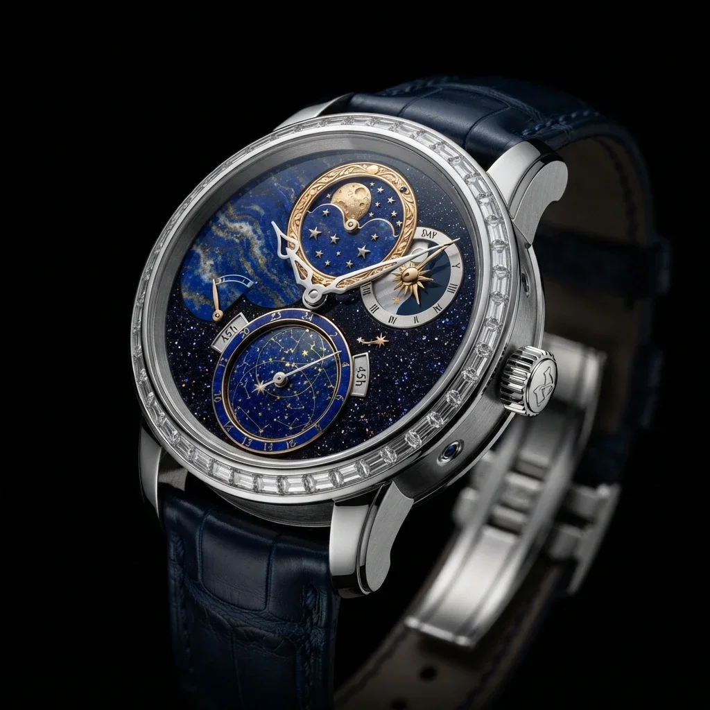 Firmament Celestial, Sky chart and moon phase, 42 mm white gold