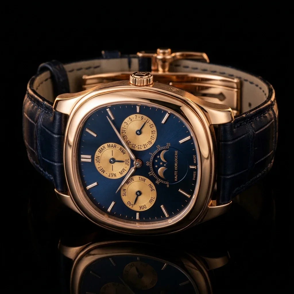 Horizon Perpetual Calendar, Perpetual calendar, 40 mm rose gold cushion